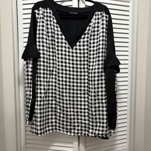 BloomChic Black and White Checkered Blouse